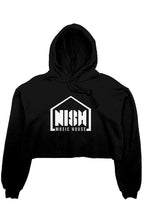 Load image into Gallery viewer, crop fleece hoodie black